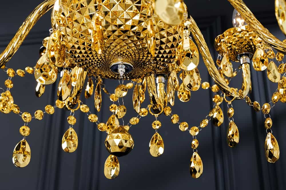 Lustre design CRYSTAL XL 80cm doré lustre 15 bras lampe cristal - 43168
