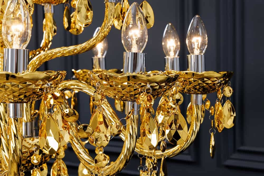 Lustre design CRYSTAL XL 80cm doré lustre 15 bras lampe cristal - 43168