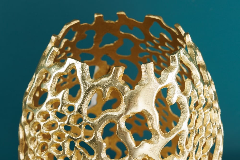 Vase design en filigrane FEUILLE ABSTRAITE or 50cm Handarbeit - 43218