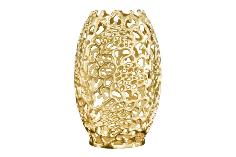 Vase design en filigrane FEUILLE ABSTRAITE or 50cm Handarbeit - 43218