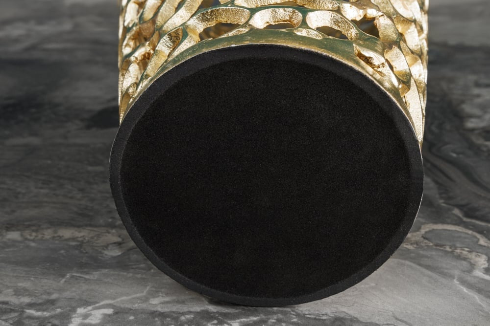 Vase XXL design filigrane FEUILLE ABSTRAITE 90cm or fait main - 43220