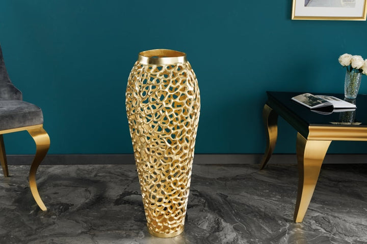 Vase design en filigrane FEUILLE ABSTRAITE or 65cm Handarbeit - 43221