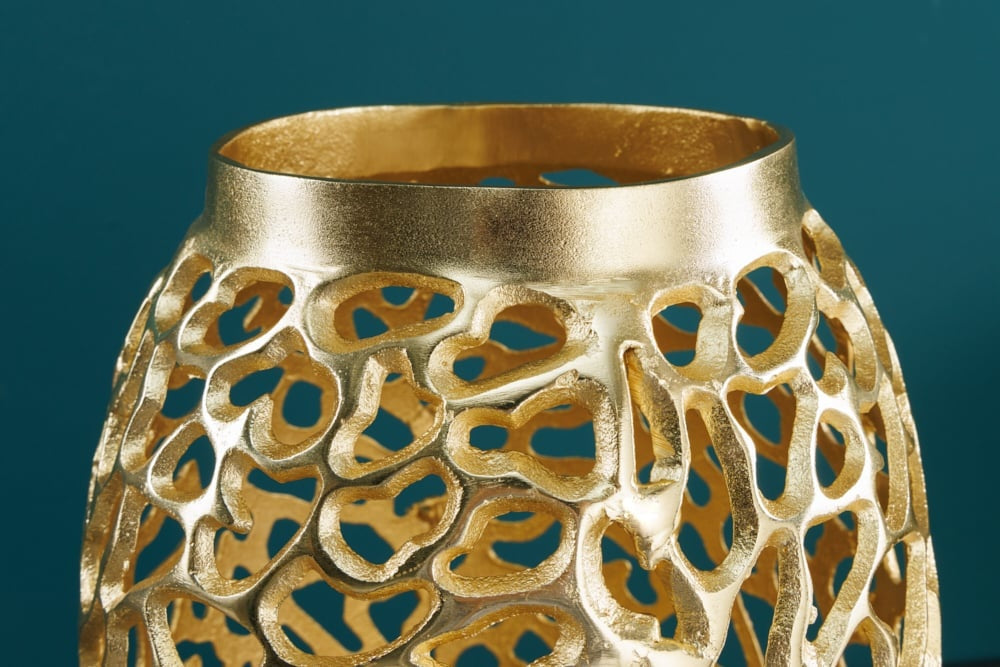 Vase design en filigrane FEUILLE ABSTRAITE or 65cm Handarbeit - 43221