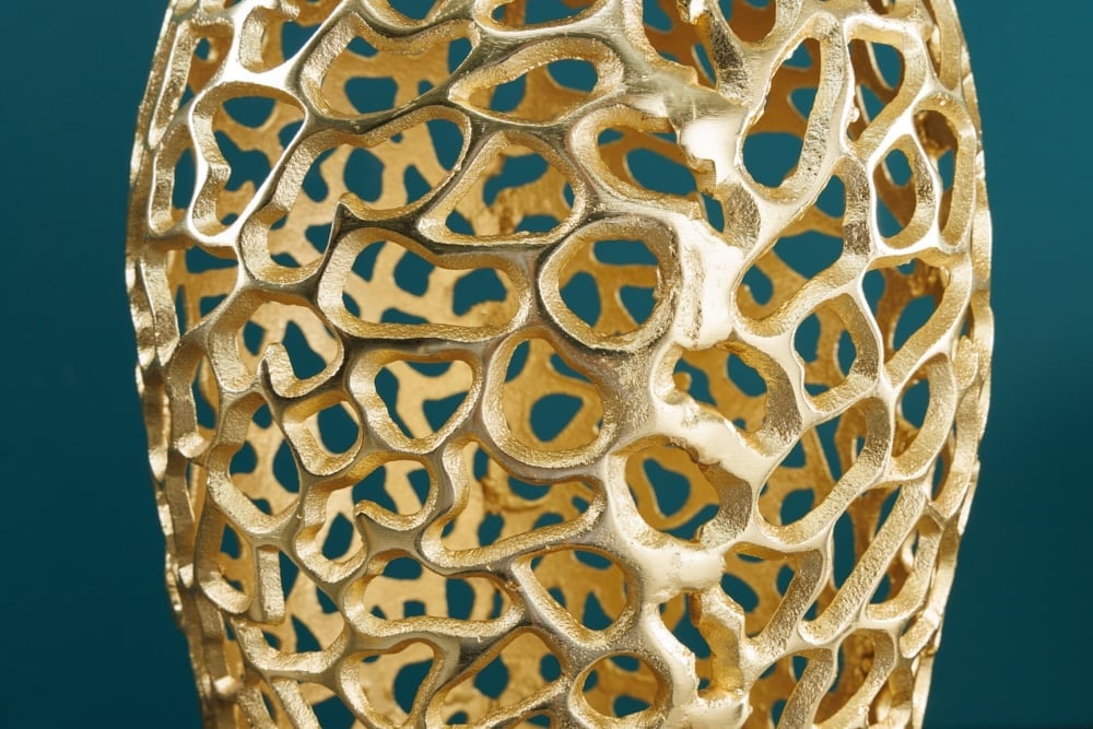 Vase design en filigrane FEUILLE ABSTRAITE or 65cm Handarbeit - 43221