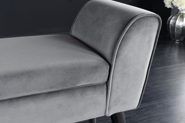 Canapé design SCARLETT 90cm velours gris argenté - 43278