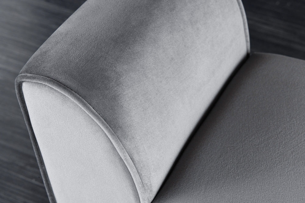 Canapé design SCARLETT 90cm velours gris argenté - 43278