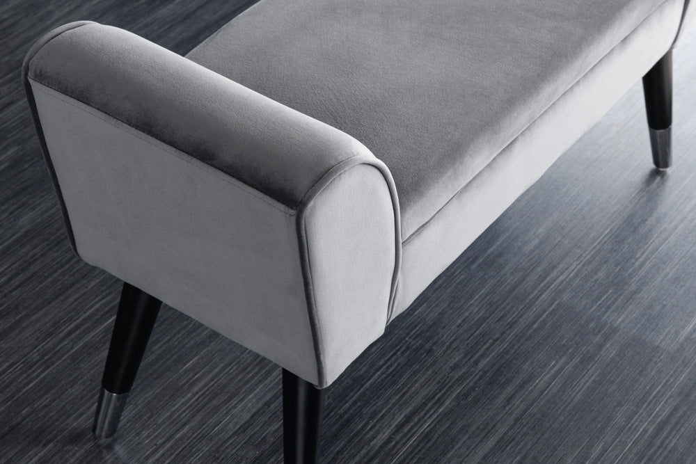 Canapé design SCARLETT 90cm velours gris argenté - 43278
