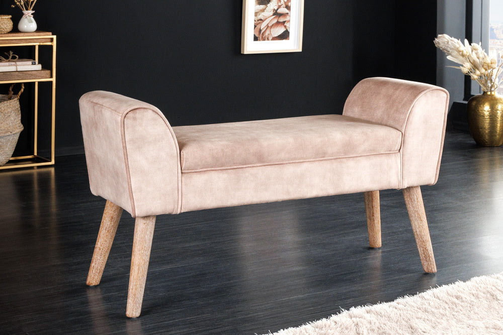 Canapé design SCARLETT 90cm velours café beige - 43279