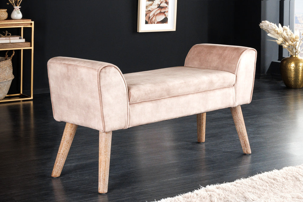 Canapé design SCARLETT 90cm velours café beige - 43279