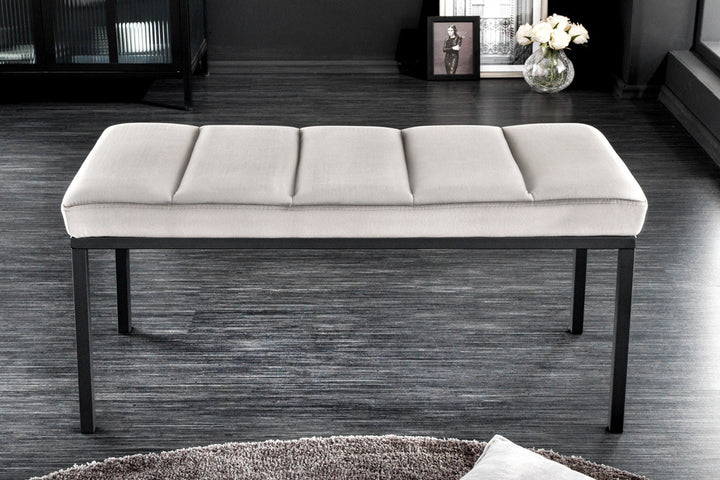Canapé design PETIT BEAUTE 80cm velours gris structure noir - 43314