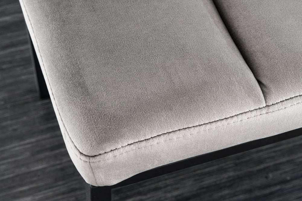 Canapé design PETIT BEAUTE 80cm velours gris structure noir - 43314