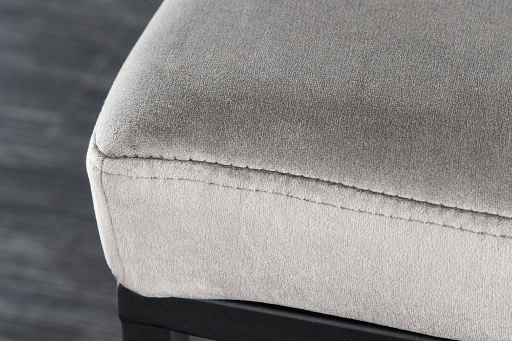 Canapé design PETIT BEAUTE 80cm velours gris structure noir - 43314