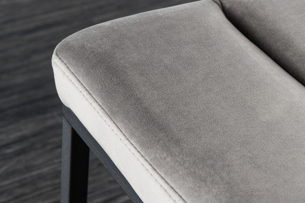 Canapé design PETIT BEAUTE 80cm velours gris structure noir - 43314