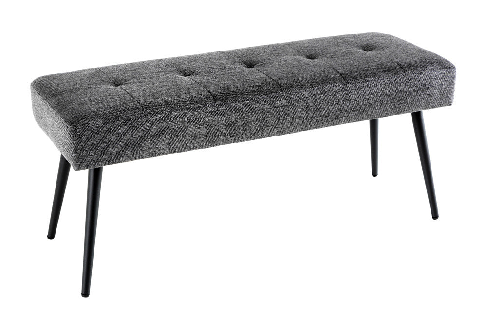 Canapé design BOUTIQUE 100cm tissu structuré gris pieds métal noir - 43315