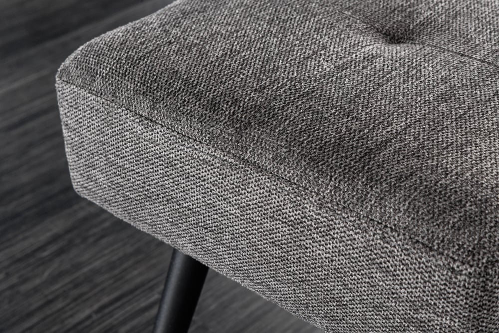 Canapé design BOUTIQUE 100cm tissu structuré gris pieds métal noir - 43315