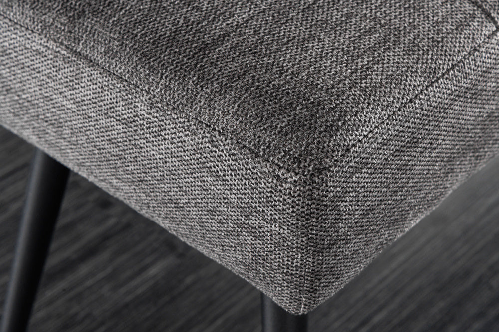 Canapé design BOUTIQUE 100cm tissu structuré gris pieds métal noir - 43315
