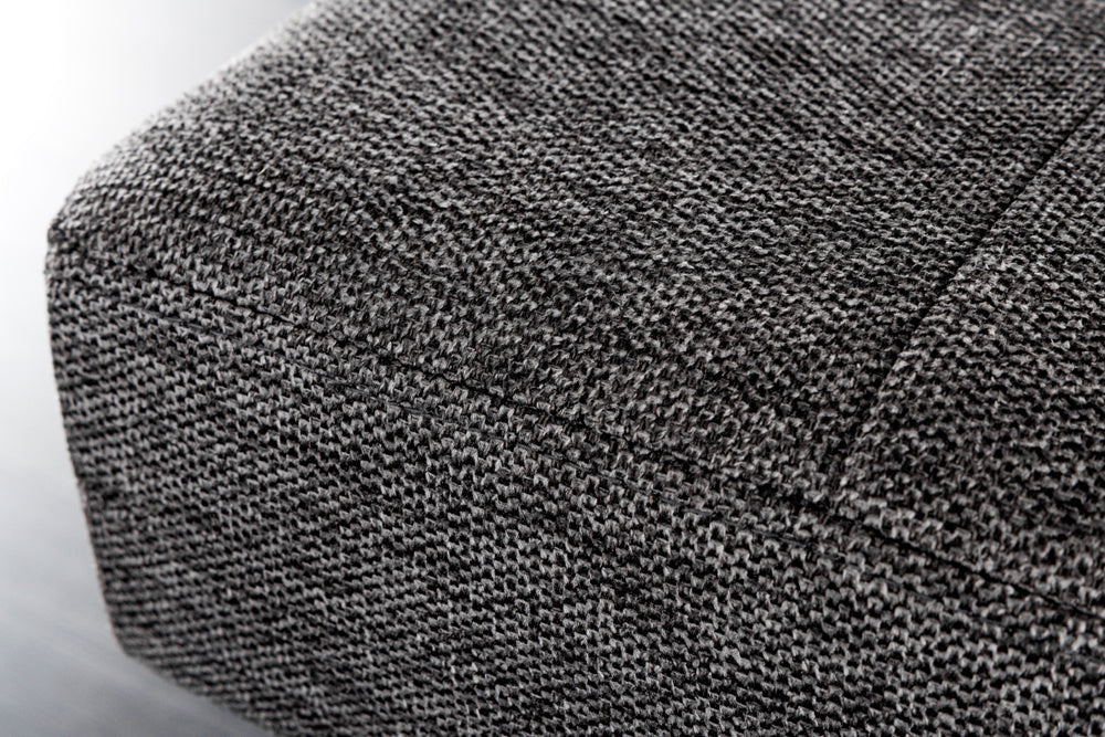 Canapé design BOUTIQUE 100cm tissu structuré gris pieds métal noir - 43315