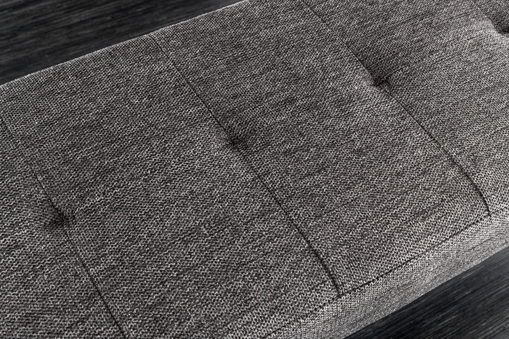 Canapé design BOUTIQUE 100cm tissu structuré gris pieds métal noir - 43315