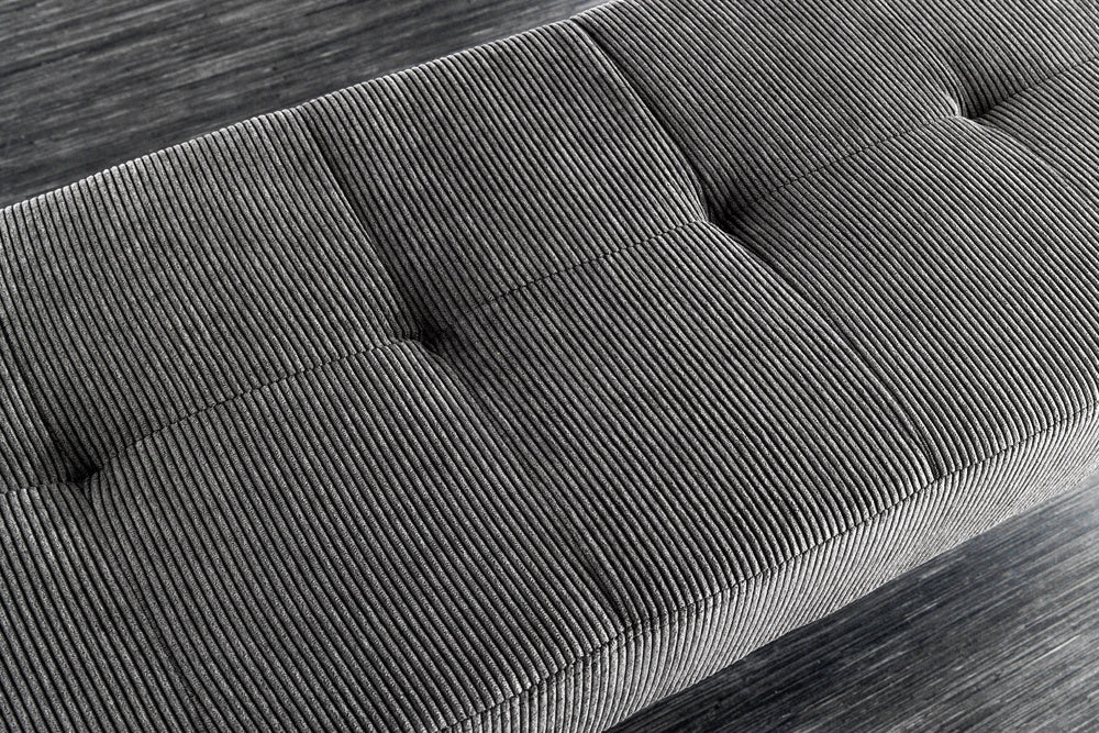 Canapé design BOUTIQUE 100cm cordon gris foncé pieds métal noir - 43316