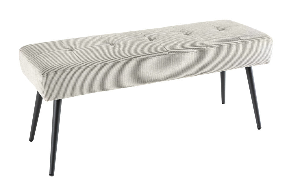 Canapé design BOUTIQUE 100cm cordon gris clair pieds métal noir - 43317