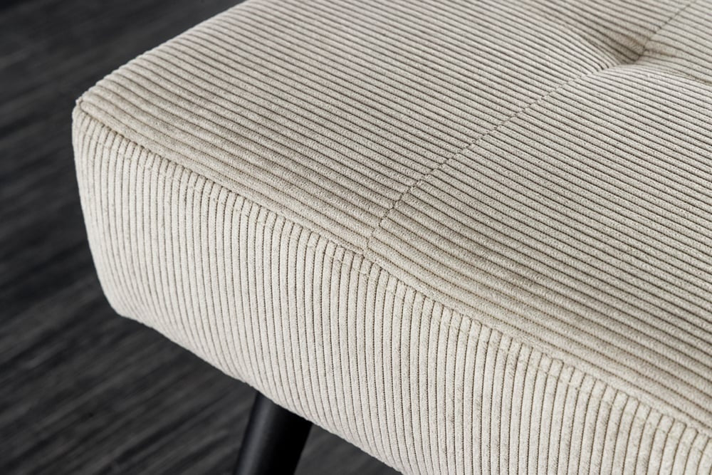 Canapé design BOUTIQUE 100cm cordon gris clair pieds métal noir - 43317