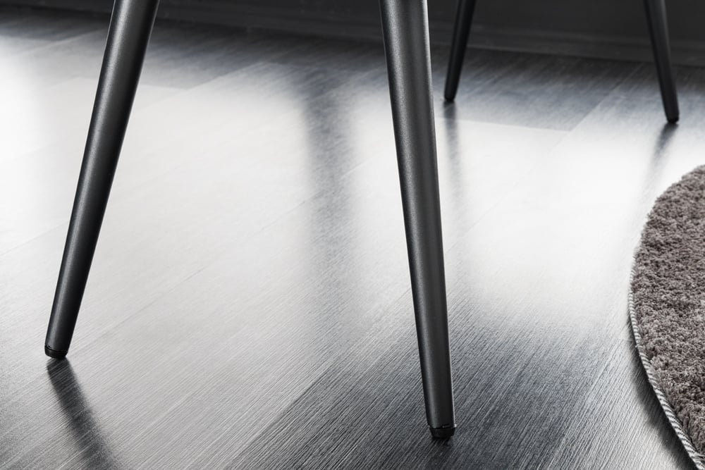 Canapé design BOUTIQUE 100cm cordon gris clair pieds métal noir - 43317