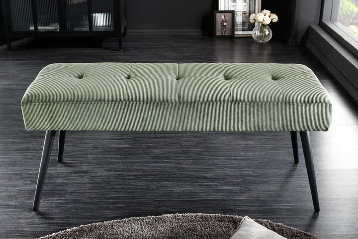 Canapé design BOUTIQUE 100cm cordon vert pieds métal noir - 43318