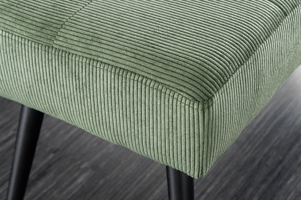 Canapé design BOUTIQUE 100cm cordon vert pieds métal noir - 43318