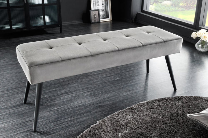 Canapé design BOUTIQUE 100cm velours gris foncé pieds métal noir - 43319