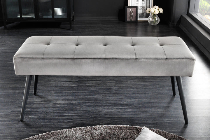 Canapé design BOUTIQUE 100cm velours gris foncé pieds métal noir - 43319