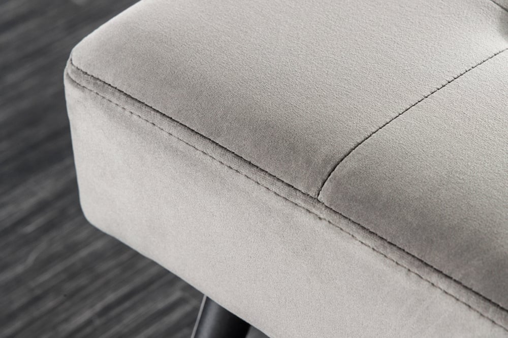 Canapé design BOUTIQUE 100cm velours gris foncé pieds métal noir - 43319