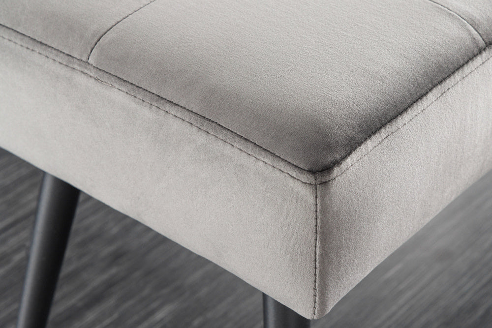 Canapé design BOUTIQUE 100cm velours gris foncé pieds métal noir - 43319