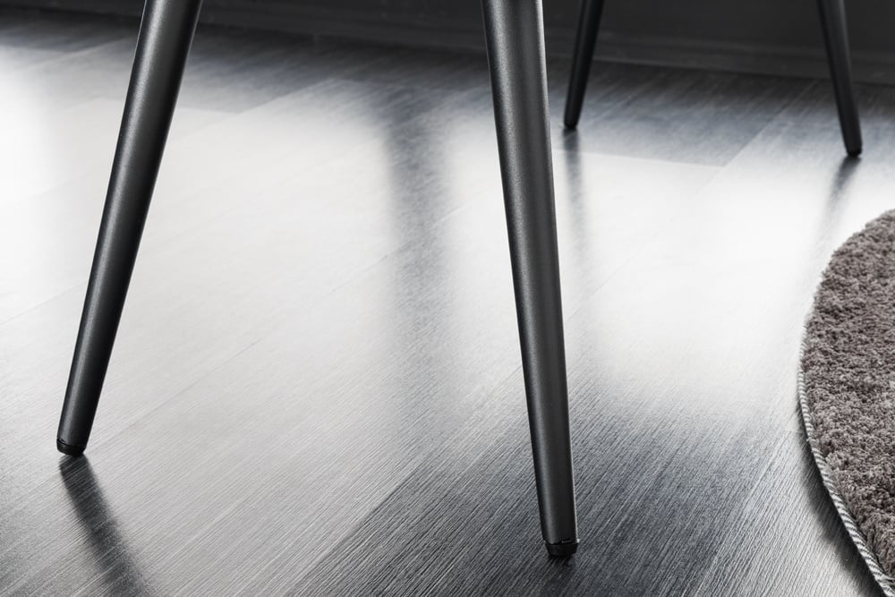 Canapé design BOUTIQUE 100cm velours gris foncé pieds métal noir - 43319
