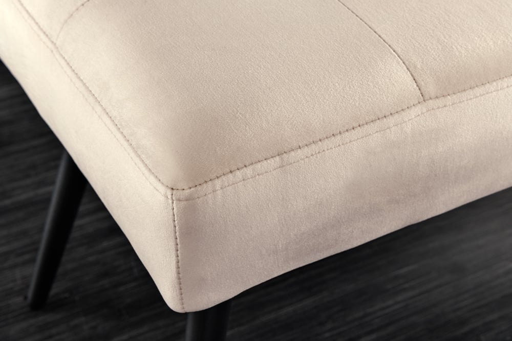 Canapé design BOUTIQUE 100cm velours champagne pieds métal noir - 43320