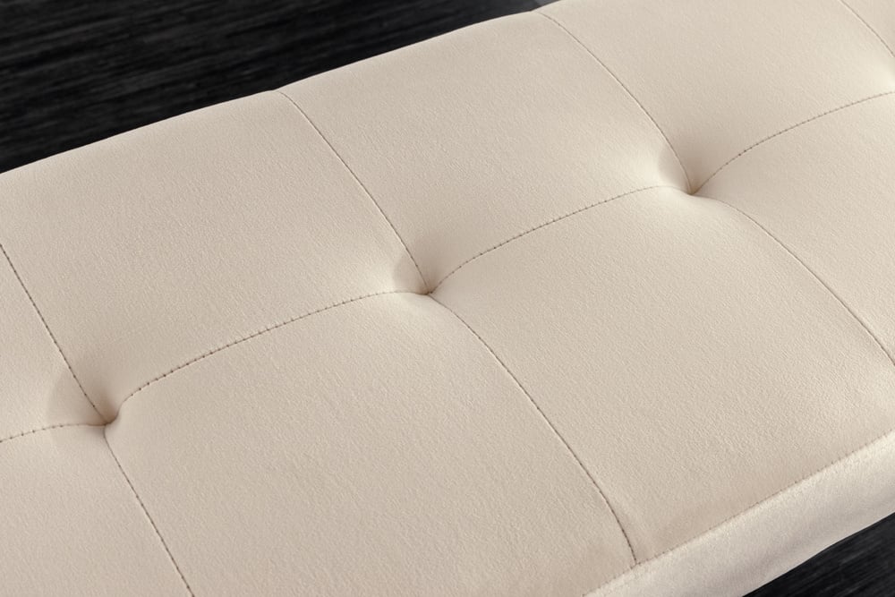 Canapé design BOUTIQUE 100cm velours champagne pieds métal noir - 43320