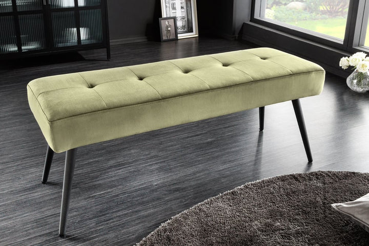 Canapé design BOUTIQUE 100cm velours vert pieds métal noir - 43321