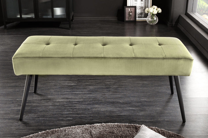 Canapé design BOUTIQUE 100cm velours vert pieds métal noir - 43321