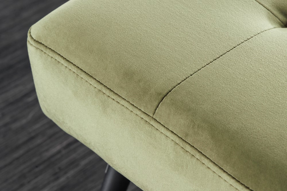 Canapé design BOUTIQUE 100cm velours vert pieds métal noir - 43321