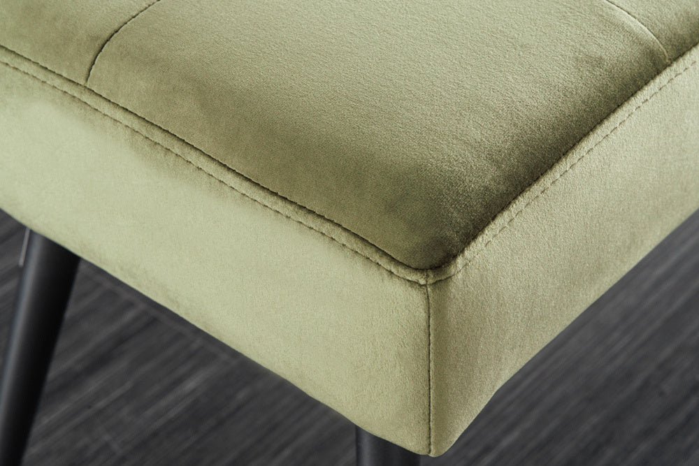 Canapé design BOUTIQUE 100cm velours vert pieds métal noir - 43321