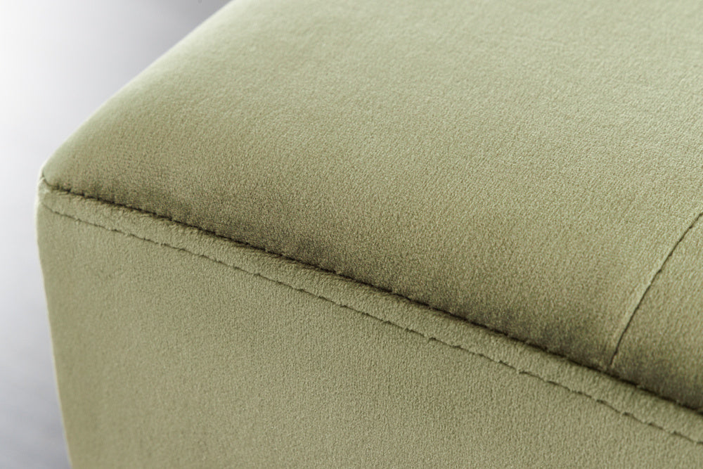 Canapé design BOUTIQUE 100cm velours vert pieds métal noir - 43321