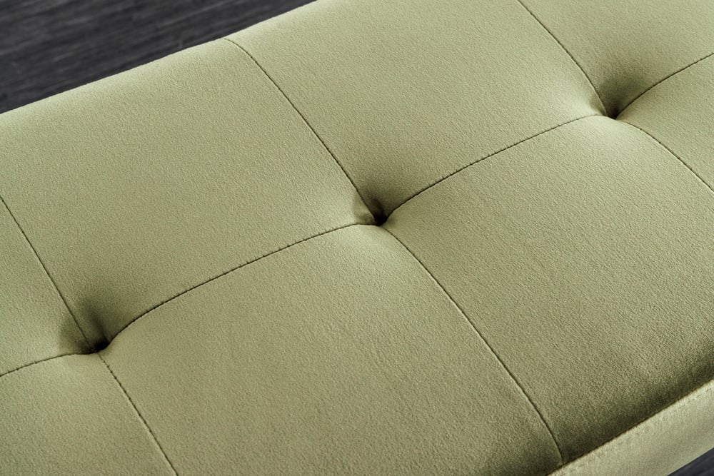 Canapé design BOUTIQUE 100cm velours vert pieds métal noir - 43321