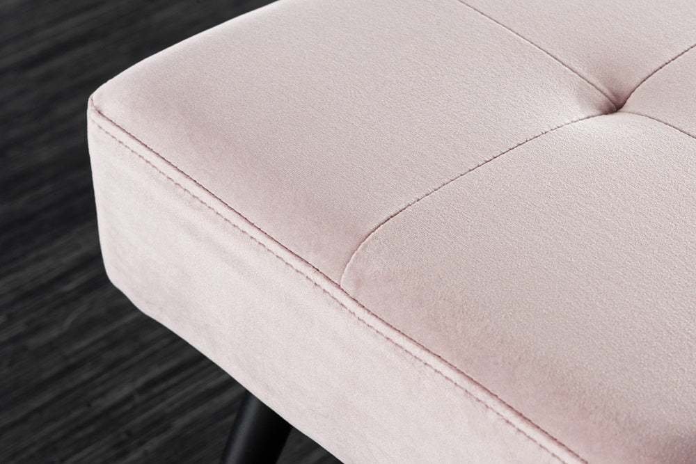 Canapé design BOUTIQUE 100cm velours rose pieds métal noir - 43322