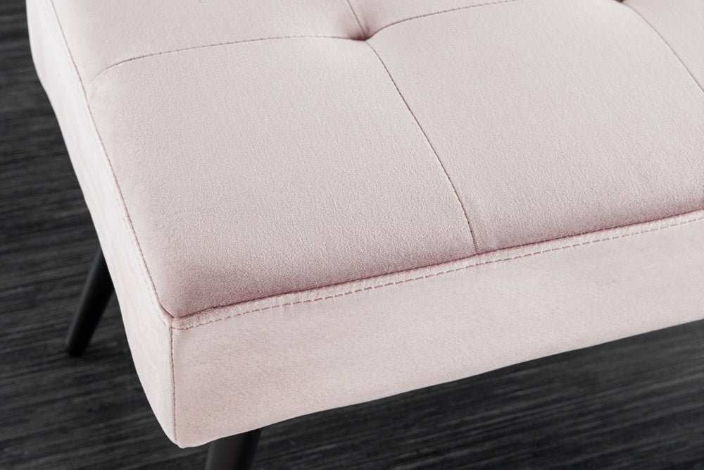 Canapé design BOUTIQUE 100cm velours rose pieds métal noir - 43322
