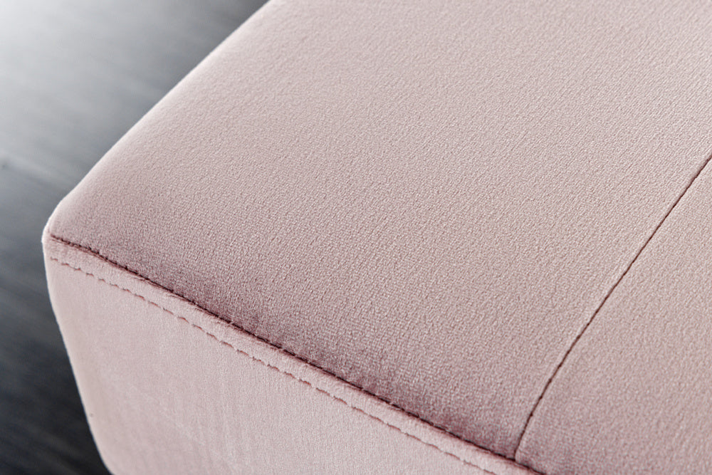 Canapé design BOUTIQUE 100cm velours rose pieds métal noir - 43322