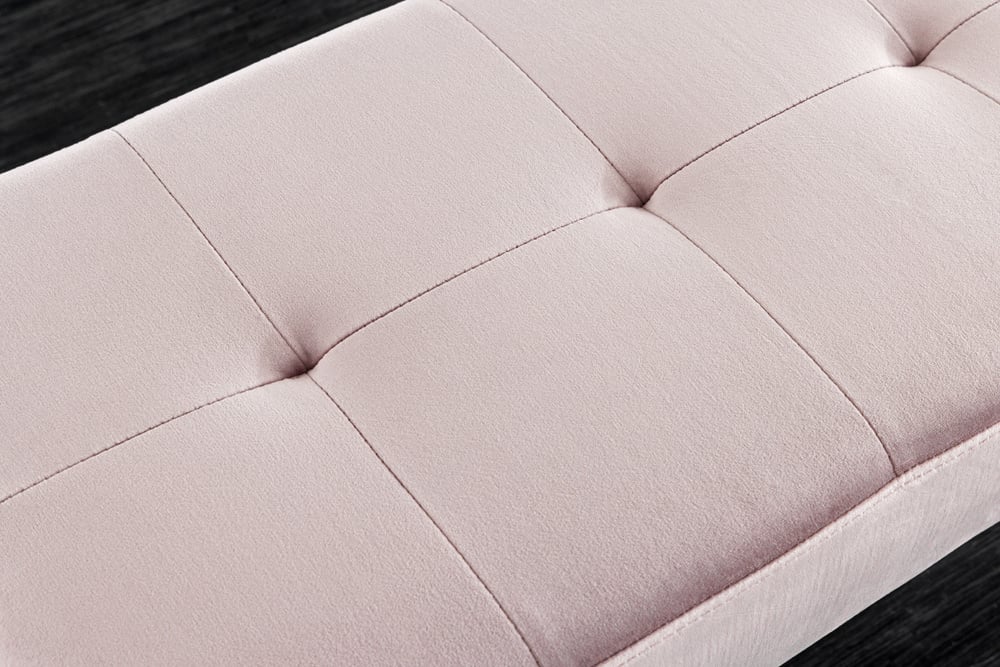 Canapé design BOUTIQUE 100cm velours rose pieds métal noir - 43322
