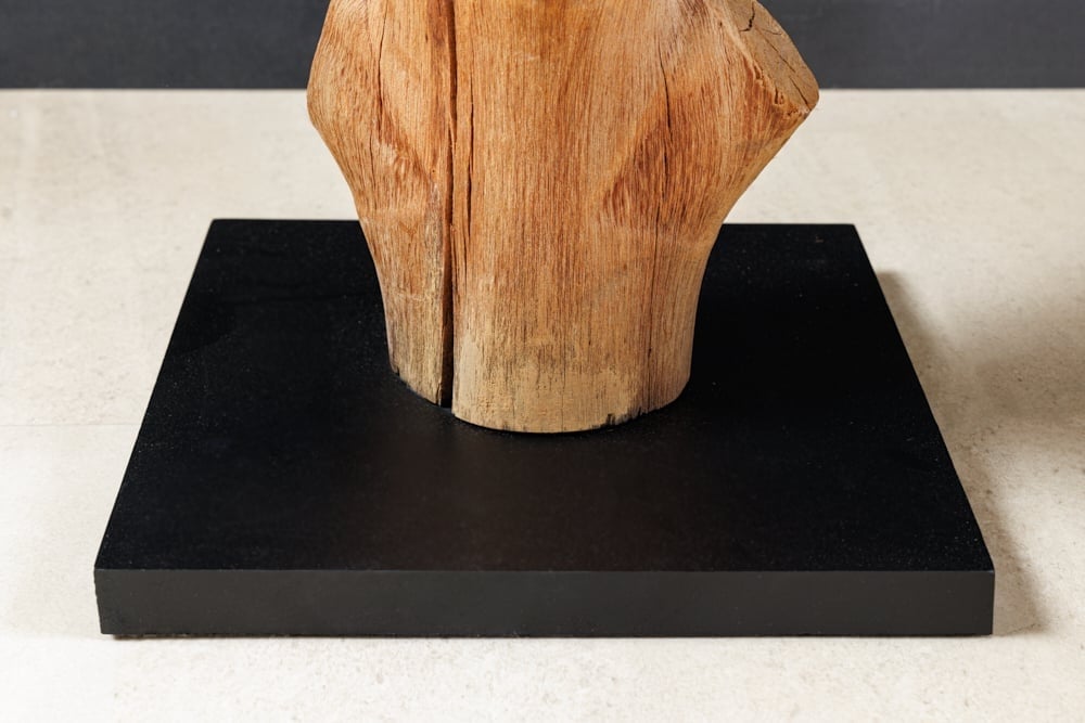 Lampadaire design TREE NATURE 180cm bois massif abat-jour lin fait main - 43323