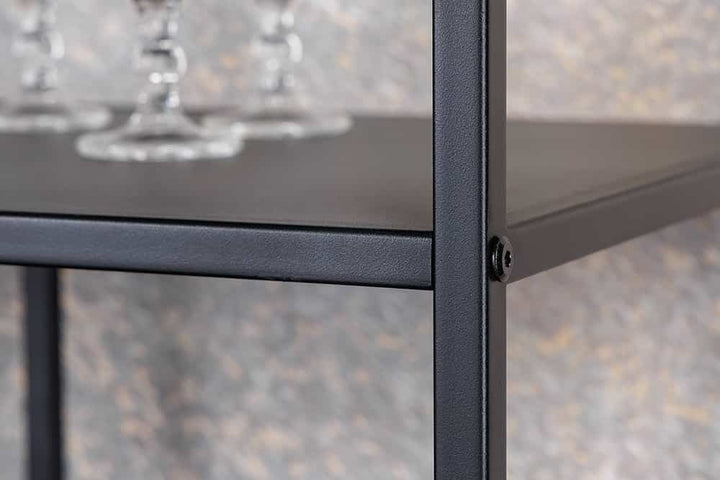 Bibliothèque moderne DURA STEEL 180cm étagère sur pied en métal noir design industriel - 43327
