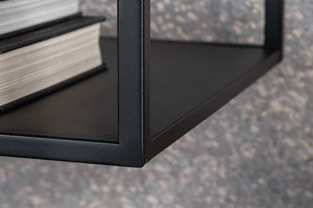 Bibliothèque moderne DURA STEEL 180cm étagère sur pied en métal noir design industriel - 43327