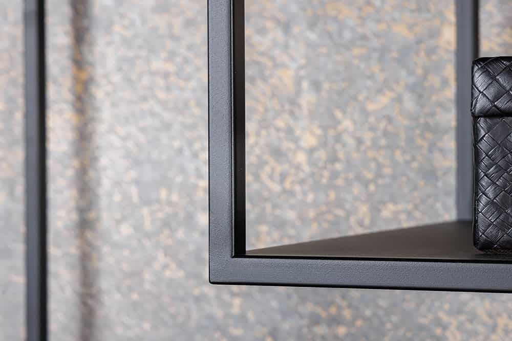 Bibliothèque moderne DURA STEEL 180cm étagère sur pied en métal noir design industriel - 43327