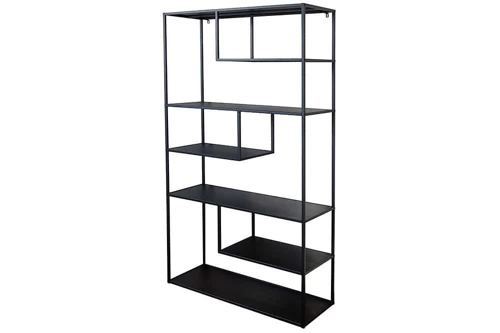 Bibliothèque moderne DURA STEEL 180cm étagère sur pied en métal noir design industriel - 43327